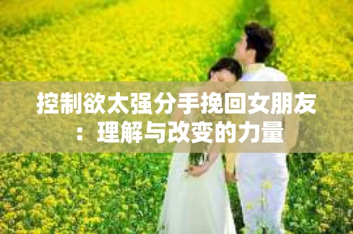 控制欲太强分手挽回女朋友：理解与改变的力量
