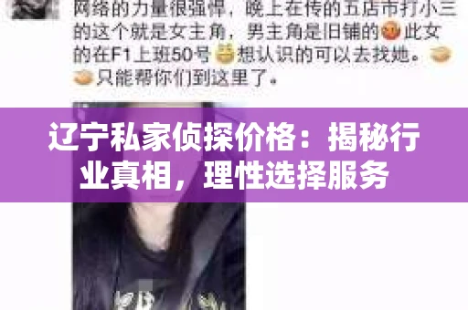 辽宁私家侦探价格：揭秘行业真相，理性选择服务