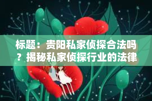 标题：贵阳私家侦探合法吗？揭秘私家侦探行业的法律边界