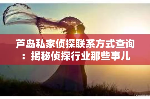 芦岛私家侦探联系方式查询：揭秘侦探行业那些事儿