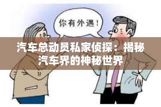汽车总动员私家侦探：揭秘汽车界的神秘世界