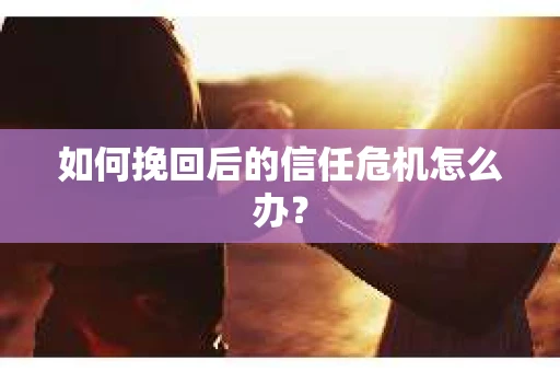 如何挽回后的信任危机怎么办？