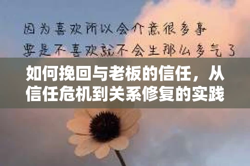 如何挽回与老板的信任,从信任危机到关系修复的实践指南 如何挽回与老板的信任,从信任危机到关系修复的实践指南