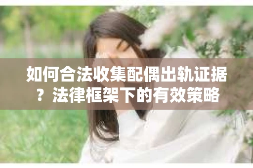 如何合法收集配偶出轨证据？法律框架下的有效策略