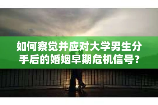 如何察觉并应对大学男生分手后的婚姻早期危机信号？