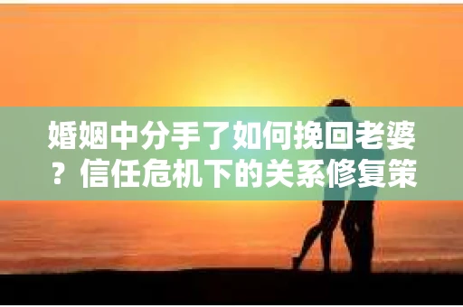 婚姻中分手了如何挽回老婆？信任危机下的关系修复策略